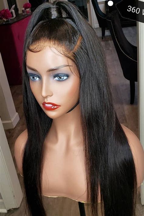 Thriving Hair Glueless Virgin Human Hair Silky Straight Pre Plucked 360 Lace Front Wigs V64 360