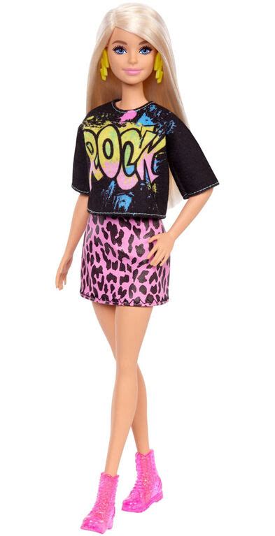 Barbie Fashionistas Doll With Long Blonde Hair Wearing Rock Graphic T