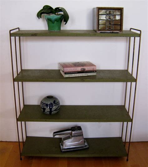 Mid Century Modern Metal Bookcase Vintage Fifties Industrial Chic Knoll