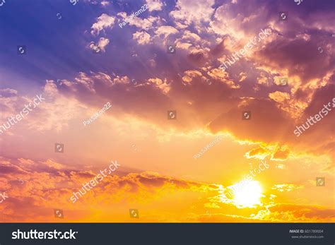 Beautiful Light Sundown Sky Stock Photo 601789004 Shutterstock