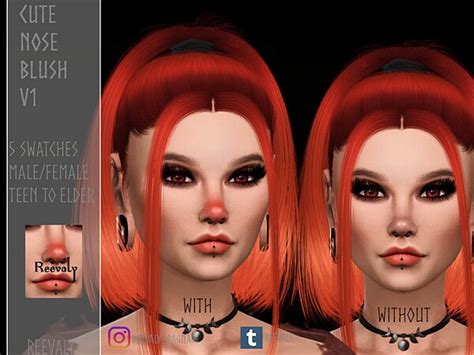 Cute Nose Blush V1 By Reevaly From Tsr • Sims 4 Downloads