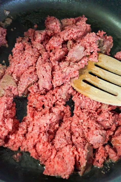 Ground Beef Cooking In A Frying Pan Homemade Sloppy Joes Easy