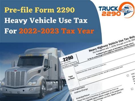 Pre File Form 2290 Heavy Vehicle Use Tax For 2022 2023 Tax Year