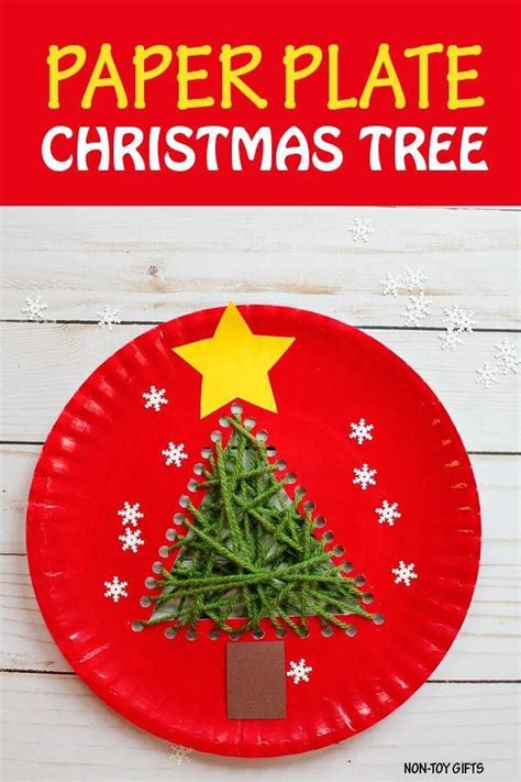 Paper Plate Christmas Tree Made With Yarn A Fun Sewing Craft For Kids