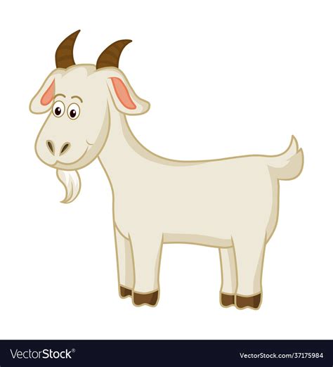 Cartoon Goat Farm Animal Royalty Free Vector Image