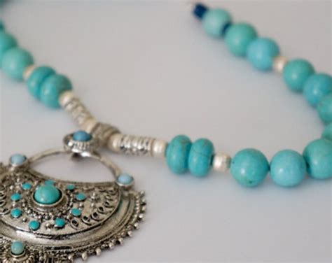 Turquoise Necklace And Earrings Set Etsy