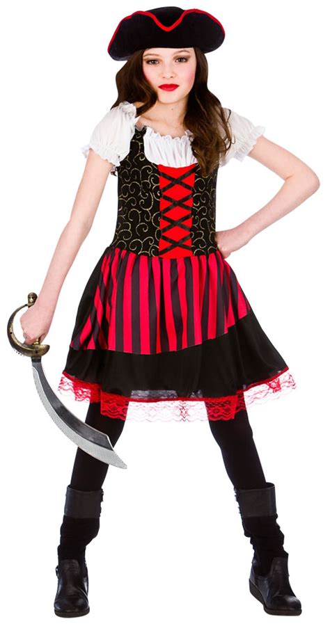 Pirate Girl Age 8 9 10 Kids Fancy Dress Caribbean Book Childs Halloween