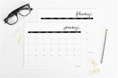 2016 Printable Calendars The Tomkat Studio Blog Calendar Printables