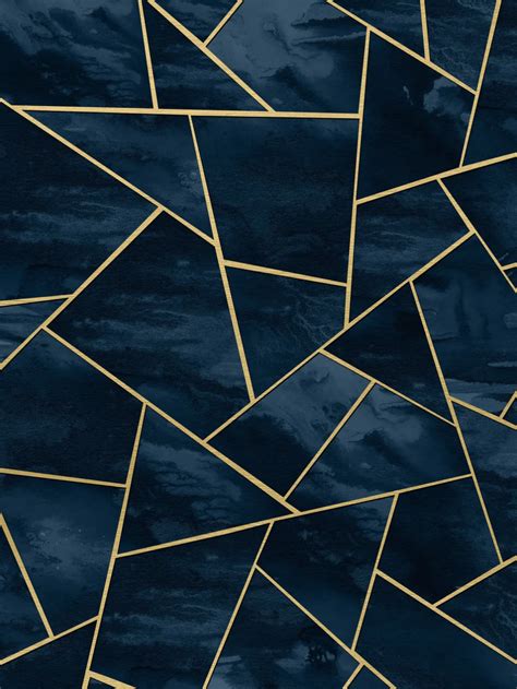 Buy Navy Blue Gold Geometric1 Wall Mural Free Us Shipping At