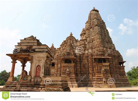 Khajuraho Temples And Their Erotic Sculptures India Stock