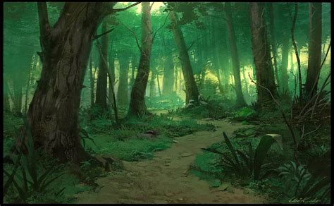Green Forest By Unidcolor On Deviantart Fantasy Landscape Digital