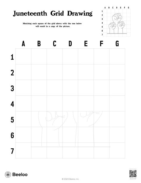 Juneteenth Themed Grid Drawings • Beeloo Printables