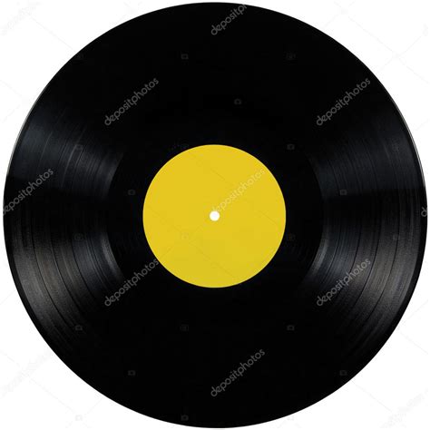 Black Vinyl Lp Album Record Disc Isolated Long Play Disk Blank Label