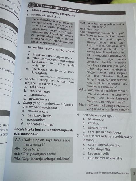 Contoh Soal Teks Wawancara Kelas 4 Sd - Latihan Soal Yuk