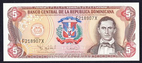 dominican republic 5 pesos oro banknote 1996 francisco del rosario sánchez world banknotes