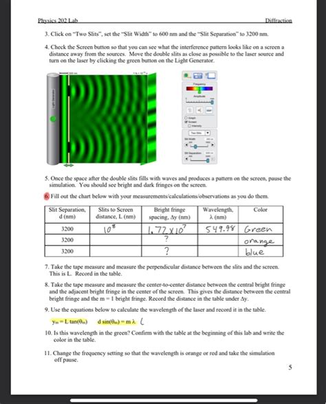 Solved Physics Lab Diffraction Click On Two Slits Chegg