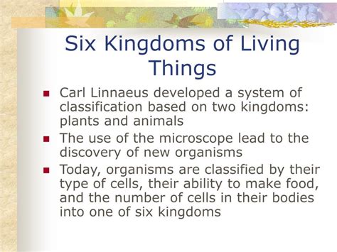 Six Kingdoms Of Living Things