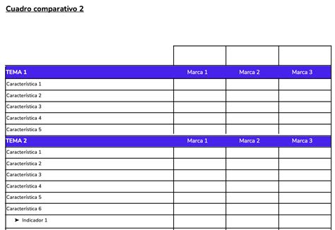 Plantillas De Cuadros Comparativos En Word Herramientas Crehana