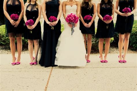 Hot Pink And Black Wedding