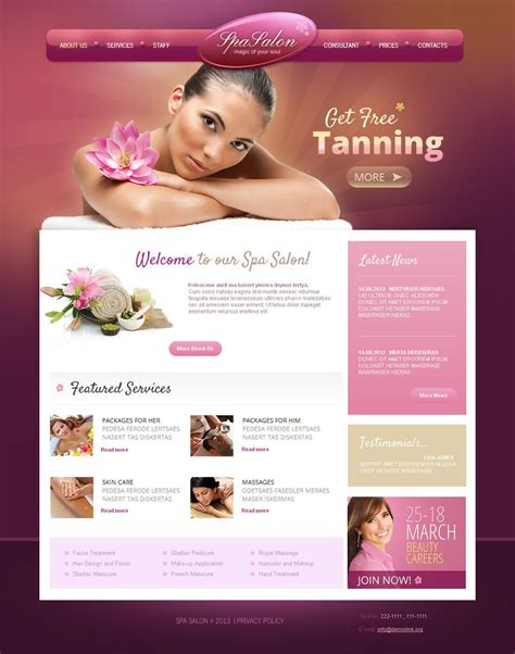 Красота косметика Demo Html Салоны красоты Веб дизайн Сайт