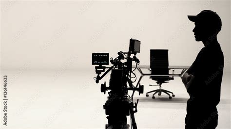 Behind The Scenes Of Silhouette Working People Or Video Production Film