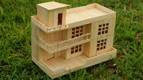 Here is a house, make of popsicle sticks, that is easy to get in any shop. How to Make a Modern Popsicle sticks House Very Easy - YouTube