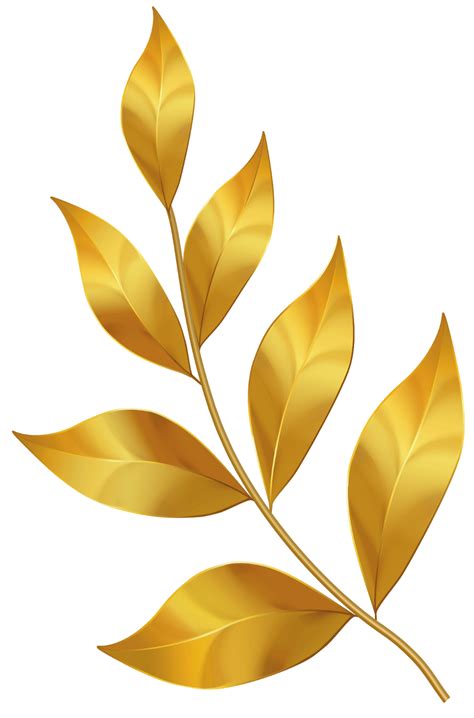 Gold Leaves Transparent Image