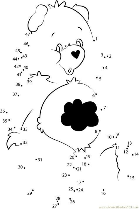 Grumpy Bear Dot To Dot Printable Worksheet Connect The Dots