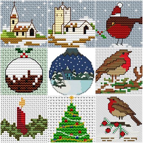 Christmas Cross Stitch Charts Selection Of Mini Charts