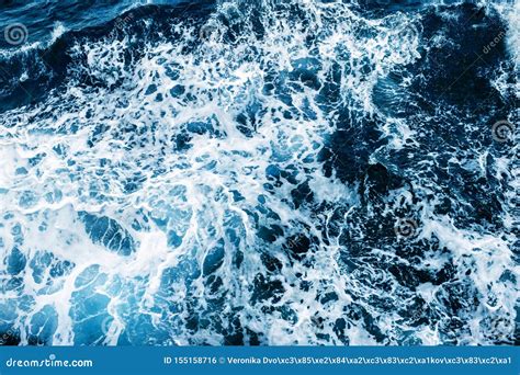 Sea Surface With Waves And Foam View From Above Stock Photo Image Of