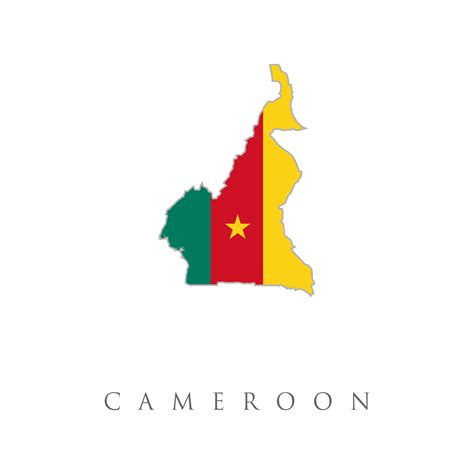 Cameroon Country Flag Inside Map Contour Design Icon Logo Cameroon