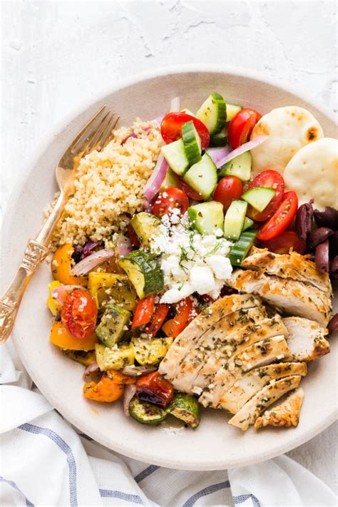 Greek Chicken Souvlaki Bowl Easy Peasy Meals