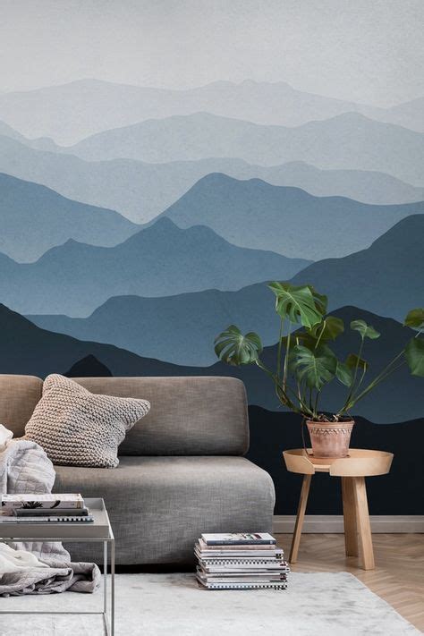 Blue Mountains Ii Wall Mural With Images Forest Wall Mural Beach