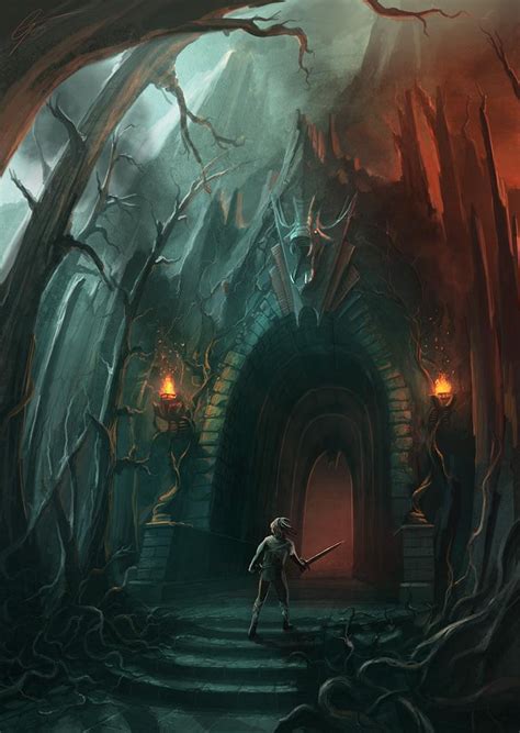 Fire Cave Entrance Concept By Antifan Real On Deviantart Fantasy