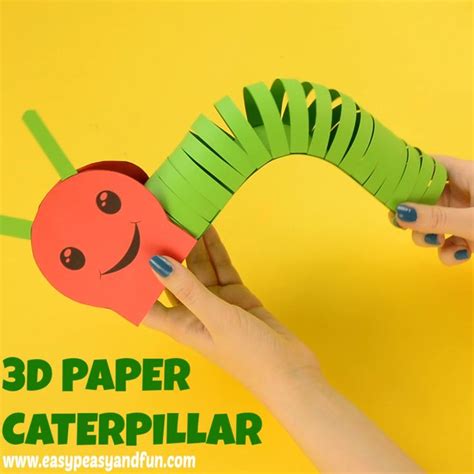 3d Paper Caterpillar Craft With Template Easy Peasy And