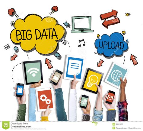 Diverse Hands Holding Devices Big Data Concepts Stock Image Image Of Arms Media 45074831