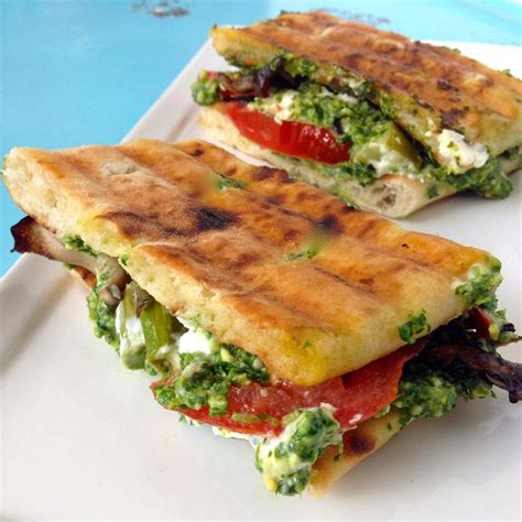 Top 10 panini recipes, veg : Roasted Veggie Pesto Panini #vegan #asparagus #pine_nuts # ...