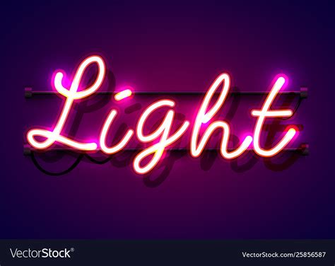 Neon Sign Word Light On Dark Background Royalty Free Vector