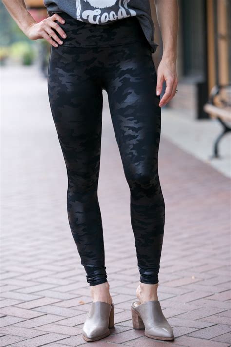 spanx faux leather camo leggings adorn