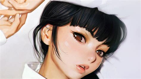 Wallpaper For Desktop Laptop Aw Ilya Kuvshinov Anime Girl Shy Cute
