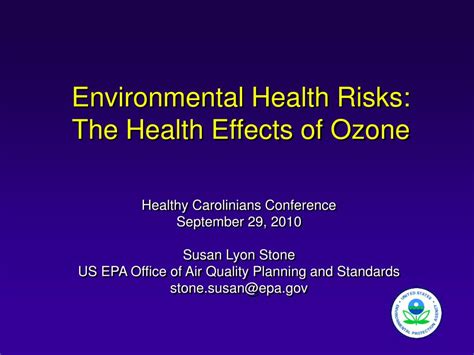 Ppt Environmental Health Risks The Health Effects Of Ozone