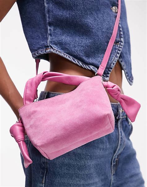 Topshop Larni Mini Leather Crossbody Bag In Pink Asos