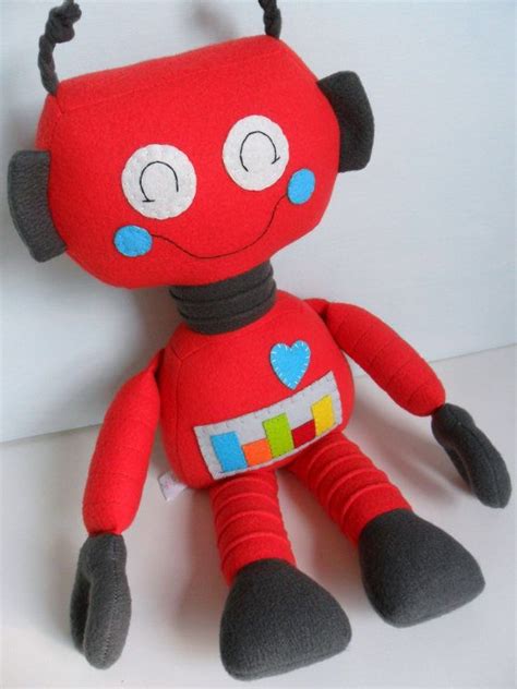 Robot My Red Robot Kids Toys Stuffed Toy Rag Doll Etsy Kids Toys