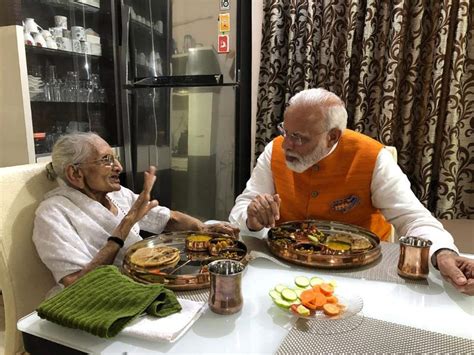 Modi Birthday Pm Narendra Modi Meets Mother Heeraben In Gandhinagar On His 69th Birthday