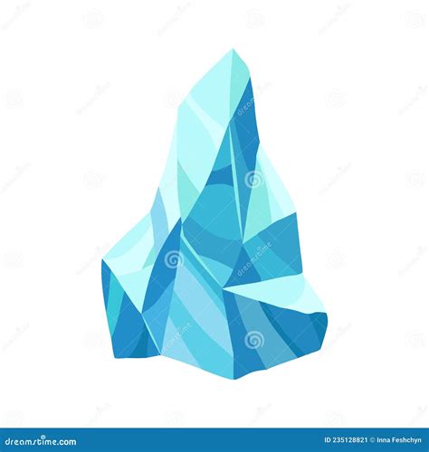 Cartoon Ice Crystals Cold Frozen Blocks Or Ice Mountain Winter