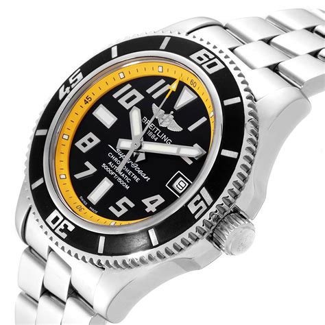 Часы superocean heritage ii b20 automatic. Breitling Superocean 42 Abyss Black Yellow Steel Mens ...