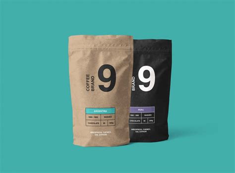 Download Free Kraft Paper Coffee Pouch Mockup (PSD)