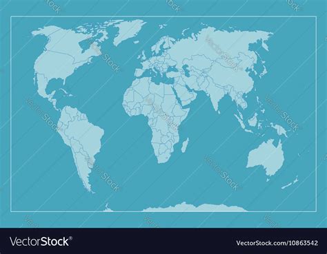 High Detail World Map All Elements Are Separated Vector Image