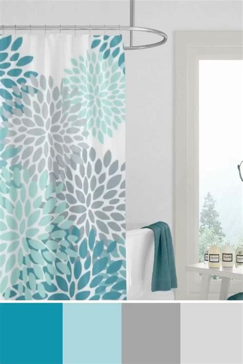 Home Decor Bathroom Colors Grey And Teal Shower Curtain For Teal