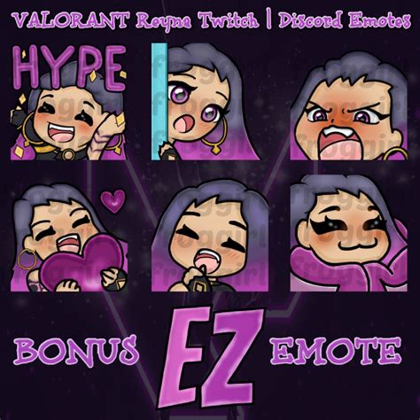 Cute Reyna Valorant Emote Pack Reyna Emotes Valorant Emotes 7 Twitch